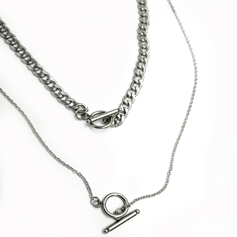 Простое женское ожерелье из нержавеющей стали в стиле хип-хоп рок | Украшения и