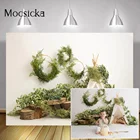 Фон для фотосъемки новорожденных с изображением дикой палатки, зеленых джунглей, травы, торта на день рождения