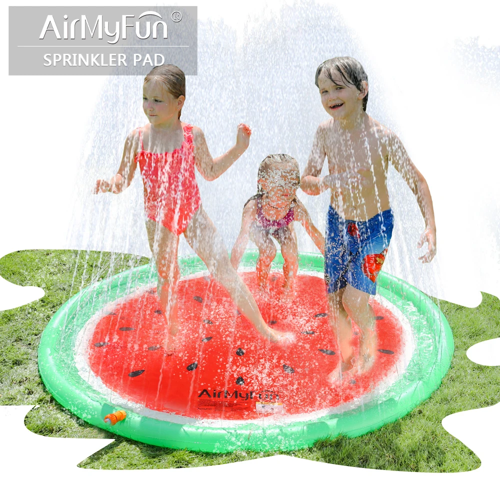 

AirMyFun Watermelon Sprinkle & Splash Play Mat, Fun Outdoor Party Sprinkler Toy for Kids, Splash Pad Sprinkler for Toddlers Play