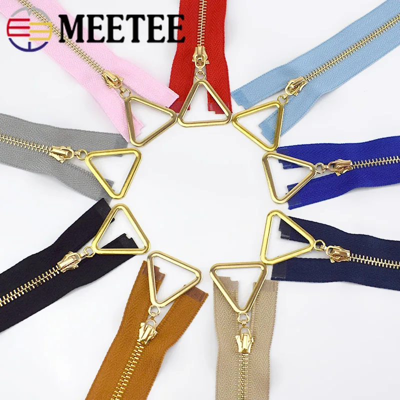 Meetee 2pcs 40-70cm 3# Metal Zippers Open-End Auto Lock Gold Zipper DIY Bags Purse Garment Decor Zip Sewing Accessories ZA043 | Дом и сад