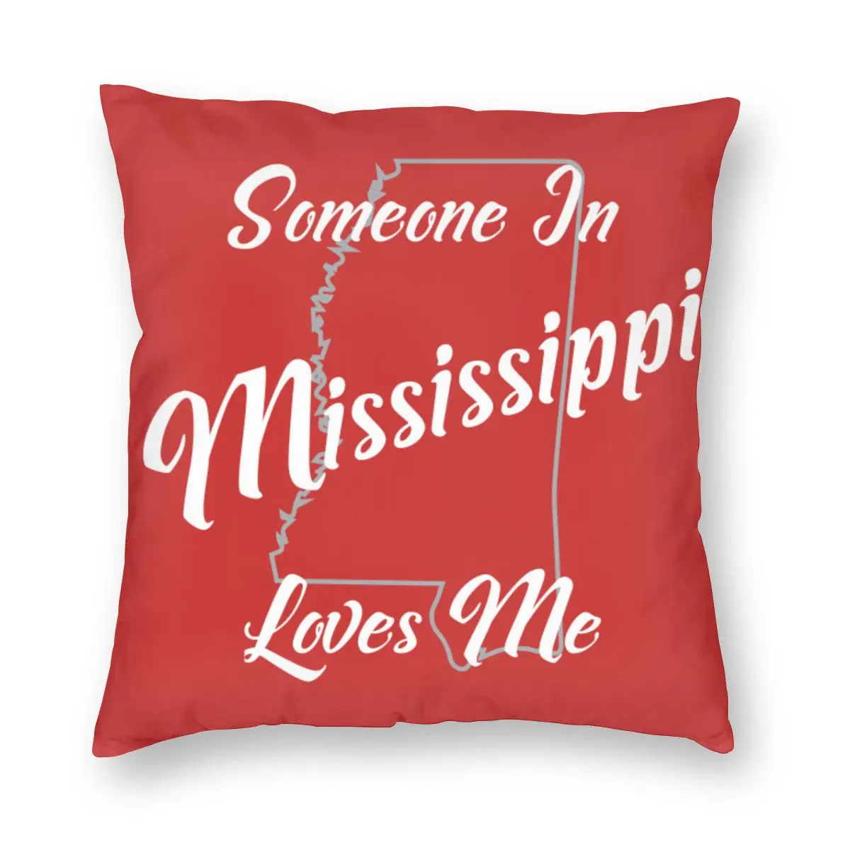 Декоративный чехол для диванной подушки с принтом кто-то в Миссисипи любит меня