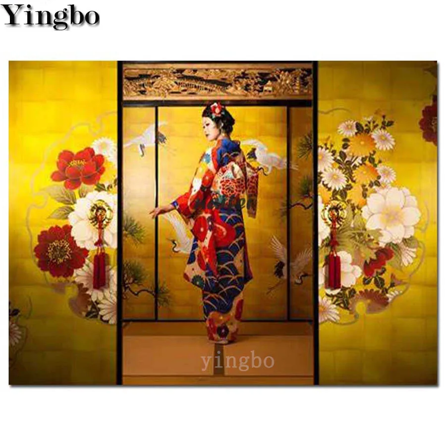 

Картина из круглых страз с изображением японской женщины, для самостоятельной вышивки, 5d картина из страз с изображением девушки, мозаика д...