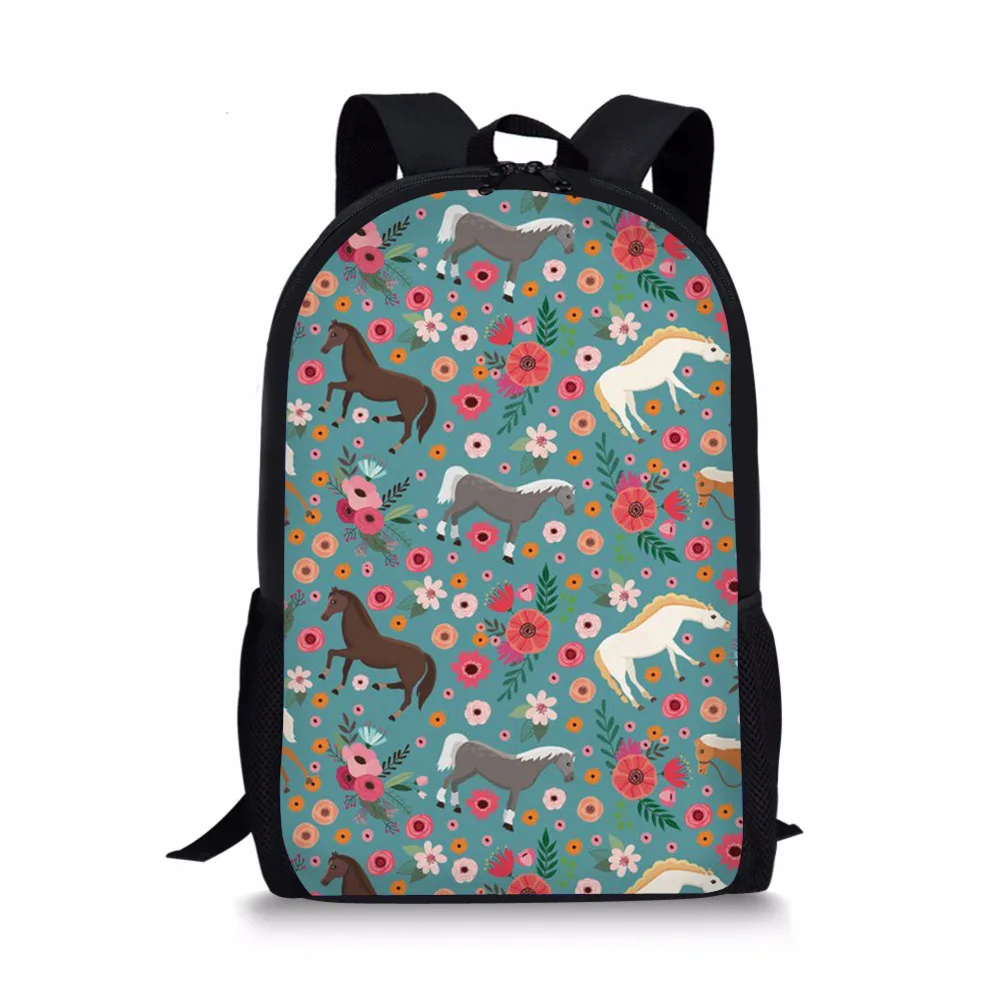 Advocator Hot Stylish Floral Horse School Bag for Teenager Boys Girls Unique 3d Children Kids Book Bag Print Animal Backpacks
