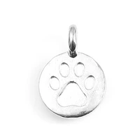 zinc based alloy charms dogs paw silver color round 16mm x 11mm for diy jewelry making finding accessories 4 pcs
