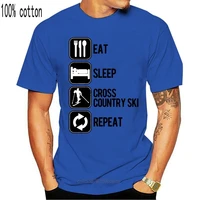 new eat sleep cross country ski repeat sport silhouette t shirt