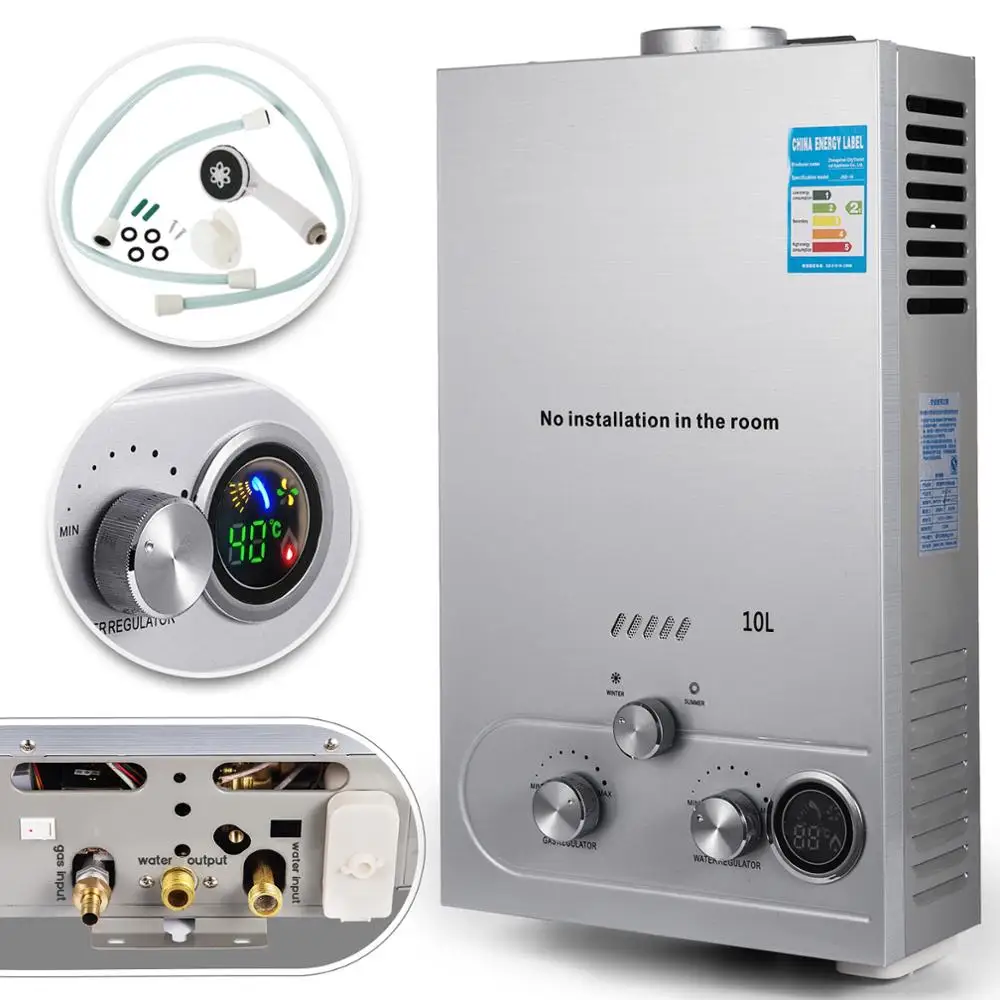 10L СПГ нагреватель горячей воды пропан Природный Газ водонагреватель Tankless