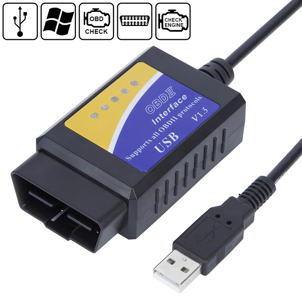Диагностический сканер OBD/OBDII ELM 327 USB |