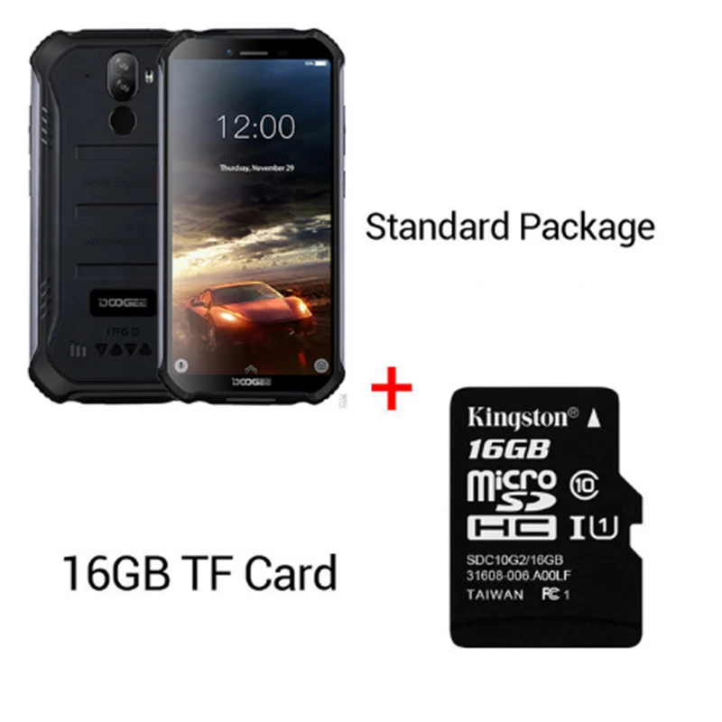 Black N 16GB Card DOOGEE S40 4GNetwork прочный мобильный телефон 5,5 дюймов Дисплей 4650 мА/ч, MT6739 4 ядра, 3 Гб оперативной памяти, Оперативная память 32GB Встроенная память Android 9,0 8.0MP IP68/IP69K - Цвет: Black N 16GB Card