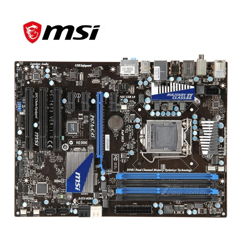 Для материнской платы MSI P67A C45 материнская плата LGA 1155 DDR3 для Intel P67 P67M используется
