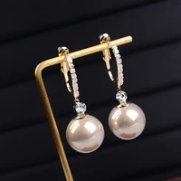 korea new white imitation pearls round stud earrings for woman luxury cz crystal statement earrings female 2021 jewelry gifts