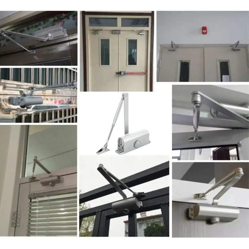 

OOTDTY Round Type Adjustable Automatic Spring Hydraulic Door Closer Closing Latching