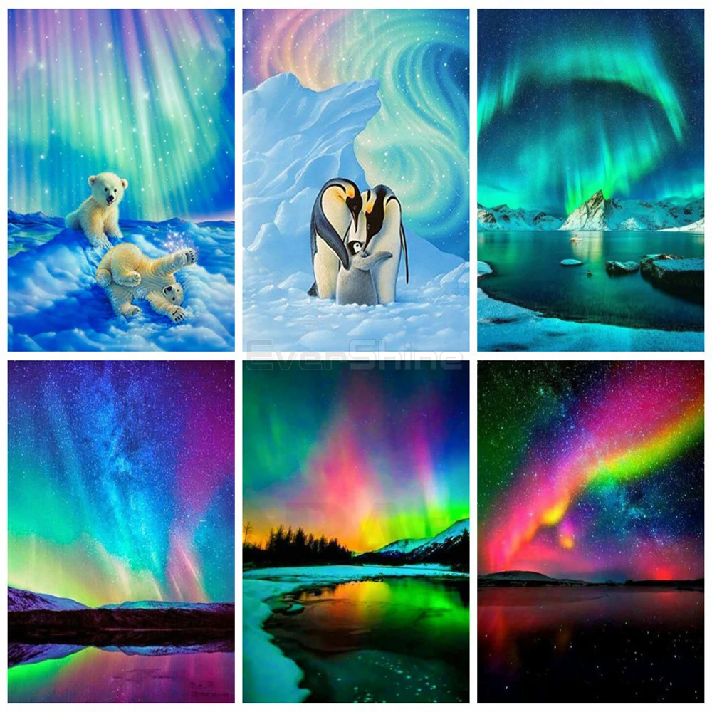 

5D Diamond Painting Full Square Aurora Diamond Embroidery Landscape Handicraft Art Bead Picture Kits Home Decor