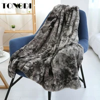 tongdi camouflaged plush throw blanket super soft warm elegant rose woolen decor for winter couch cover bed sofa bedspread