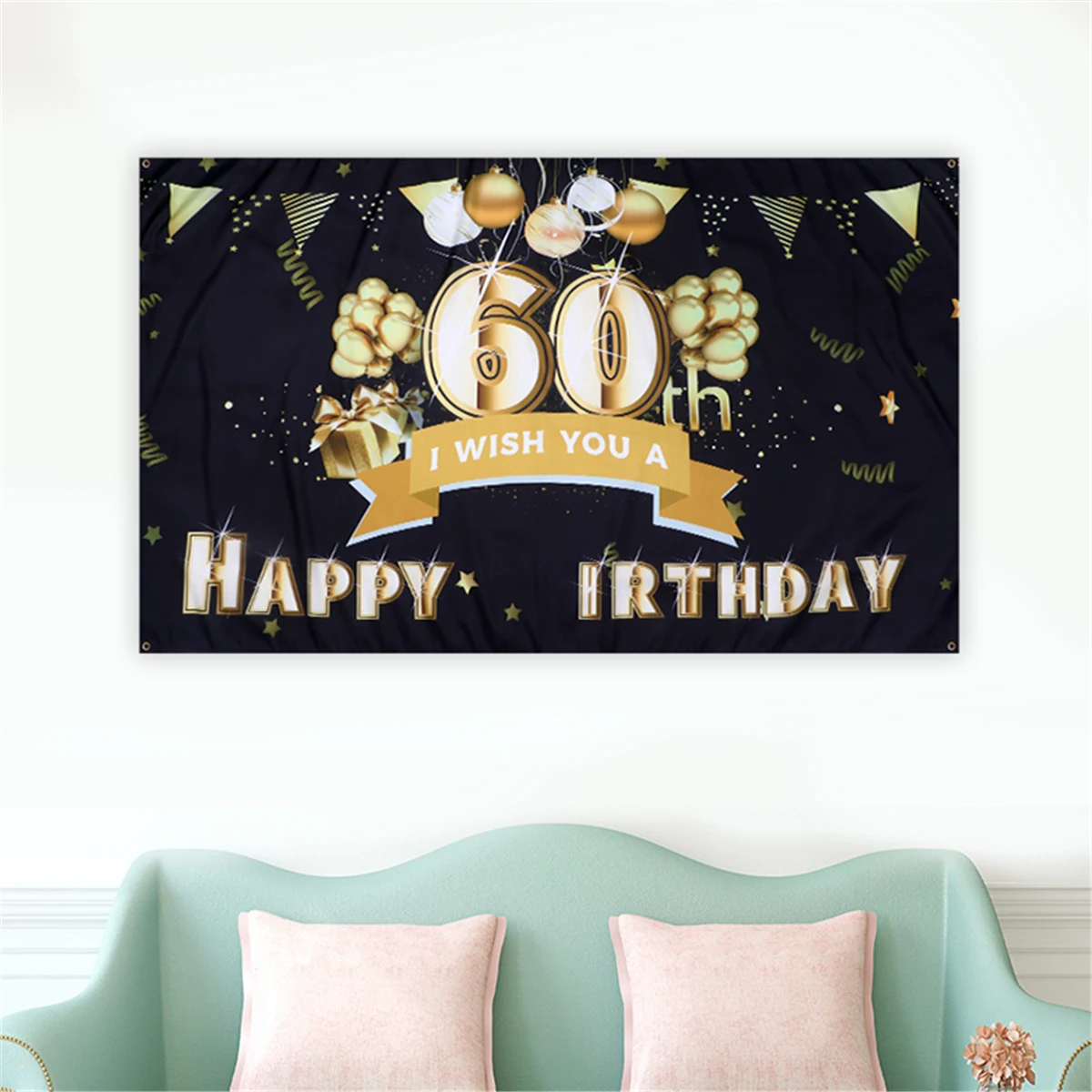 Счастливый День рождения индивидуальные баннер 40th 50th 60th 70th Семья снимать детский
