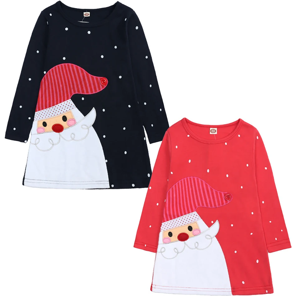 

Christmas Long Sleeve Knitted Dress Santa Claus Casual Vestidos Cartoon Printing Evening Party Dresses Christmas Outfit Autumn