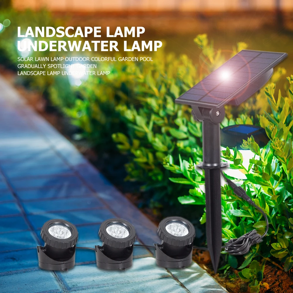 

3 Light RGB Adjustable Solar Spotlight Solar Garden Light IP65 Super Bright Landscape Wall Light Outdoor Light 3W Solar Lamp