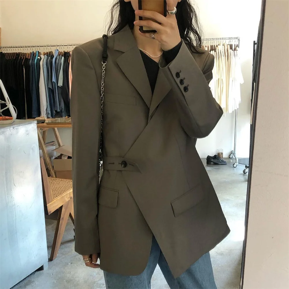 

Harajuku Business Slim Women Blazers High Street Hot Formal Work Wear Stylish Solid Full Sleeve Autumn Elegant Chic OL Coats