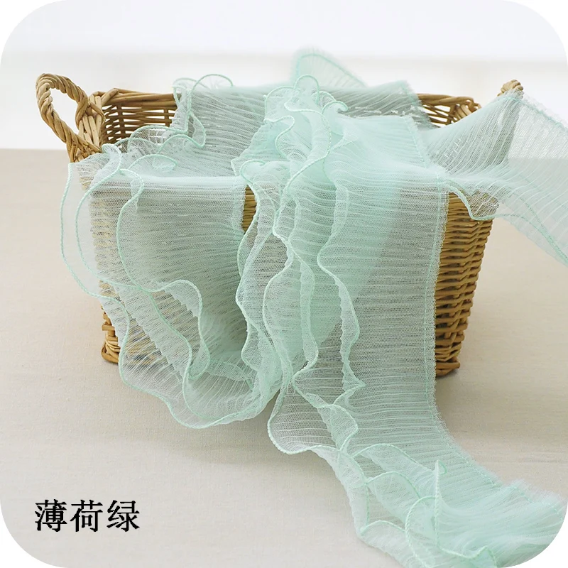 Трехслойная плиссированная сетчатая кружевная лента с оборками сделай сам