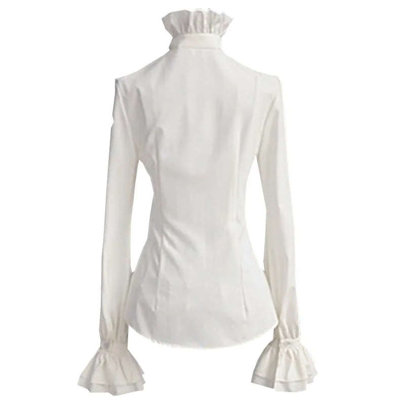 Женская Офисная рубашка COLDKER Однотонная в викторианском винтажном стиле с