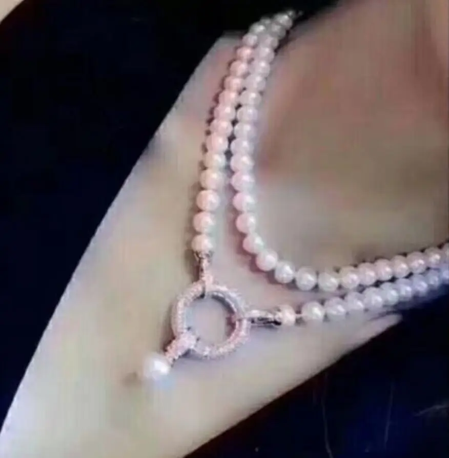 

Модные ювелирные изделия Благородные Ювелирные изделия 9-10 мм пресноводный жемчуг кулон ожерелье 35 дюймов