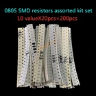 200 шт. 1% SMD резисторы, набор в ассортименте, 10 valuex20 шт. = 0805 шт. 1R00 R820 R750 R620 R500 R470 R330 R220 R150 R100