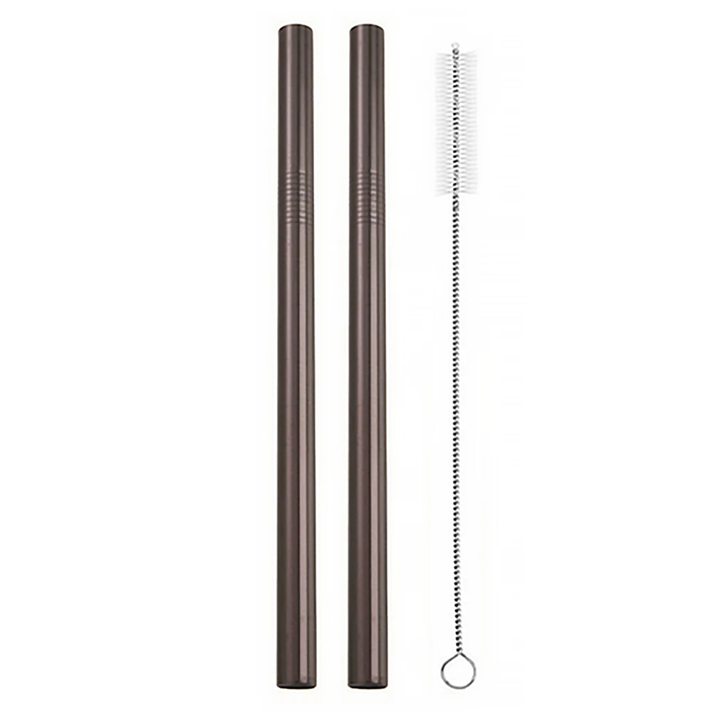 2pcs straw Аксессуары для бара, портативная складная многоразовая щетка для чистки, металлические стальные соломинки для питья, вечерние, изогнутые, для путешествий, силиконовый чехол - Цвет: 2pcs straw