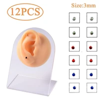 12pcscard magnet ear tragus cartilage lip labret stud nose ring fake cheater non pierced jewelry magnetic earring piercings