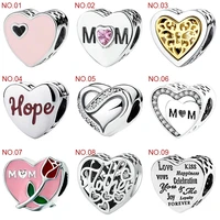 love heart 925 sterling silver bracelet floating charms beads fit original charms bracelets for necklace womens jewelry