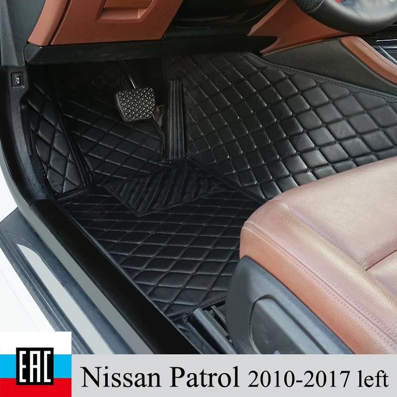 Коврики для авто Nissan Patrol 2010-2017 лево руль автомобиля аксессуары из экокожи в