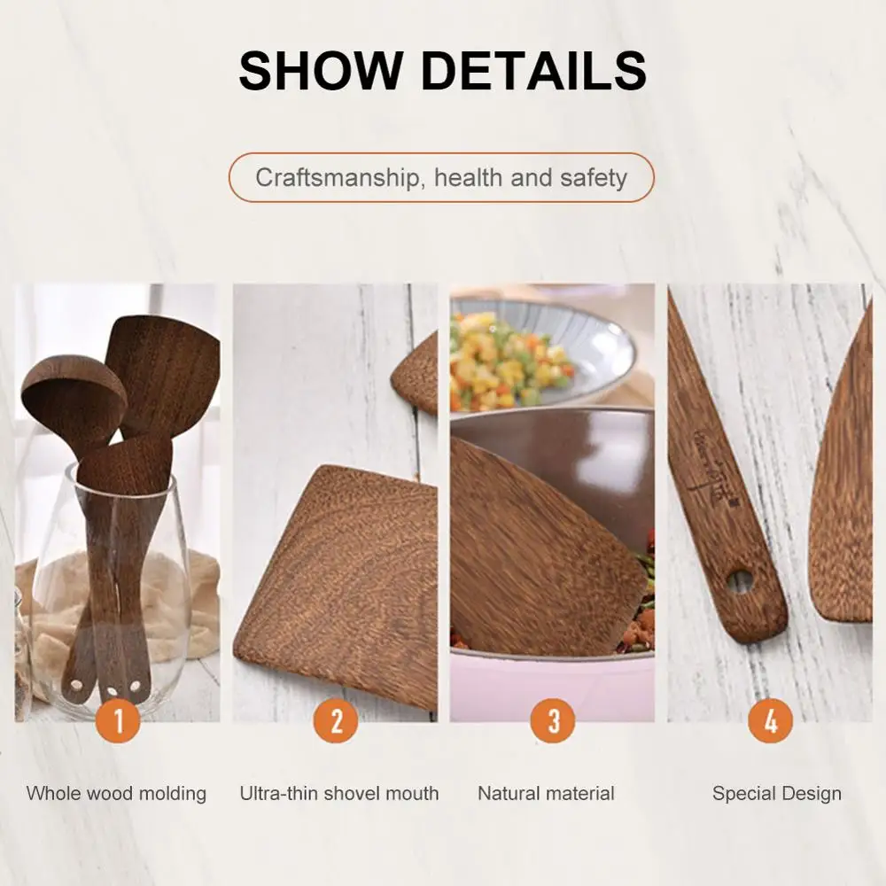 

Wooden Cooking Utensils Wooden Spatula Wooden Rice Spoon Wooden Soup Scoop Cooking Kitchen Utensils Supplies