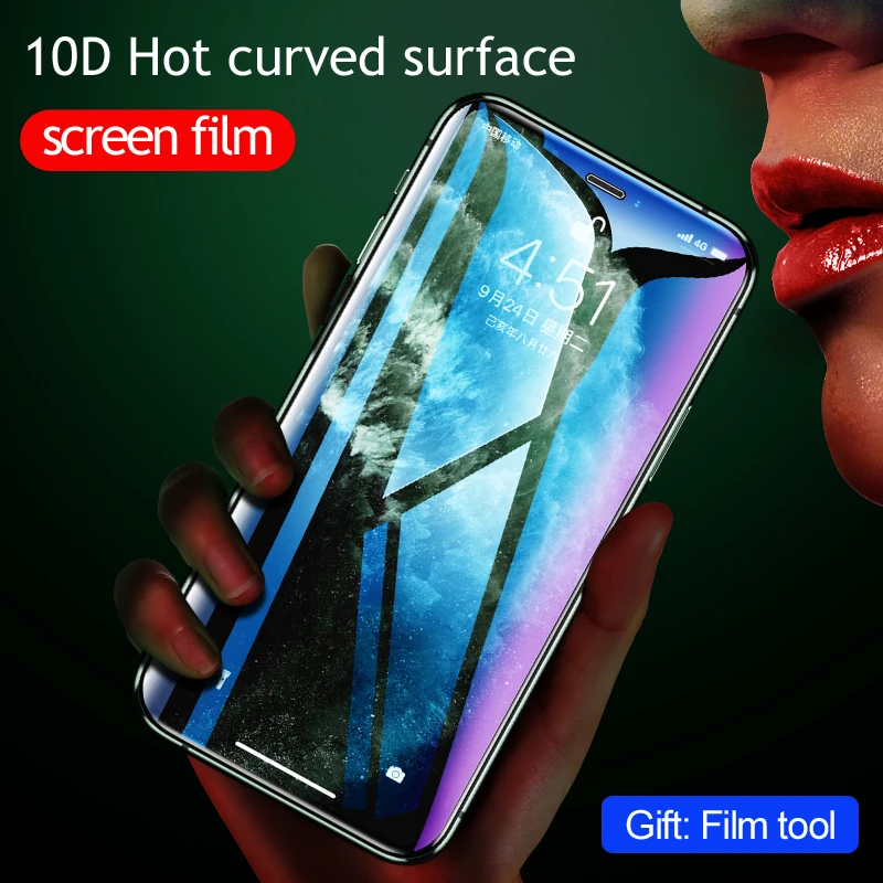 10D Полное стекло Защитная пленка для экрана для iphone 11 pro Max 6,5 5,8 горячее изогнутое Закаленное стекло протектор экрана для iphone 11 6,1