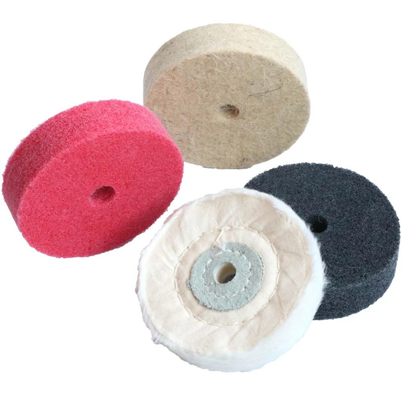 

3 Inch Nylon Fiber Polishing Wheel Wool Felt Cotton Cloth Buffing Wheel Non Woven Grinding Head For Metal Wood Iron