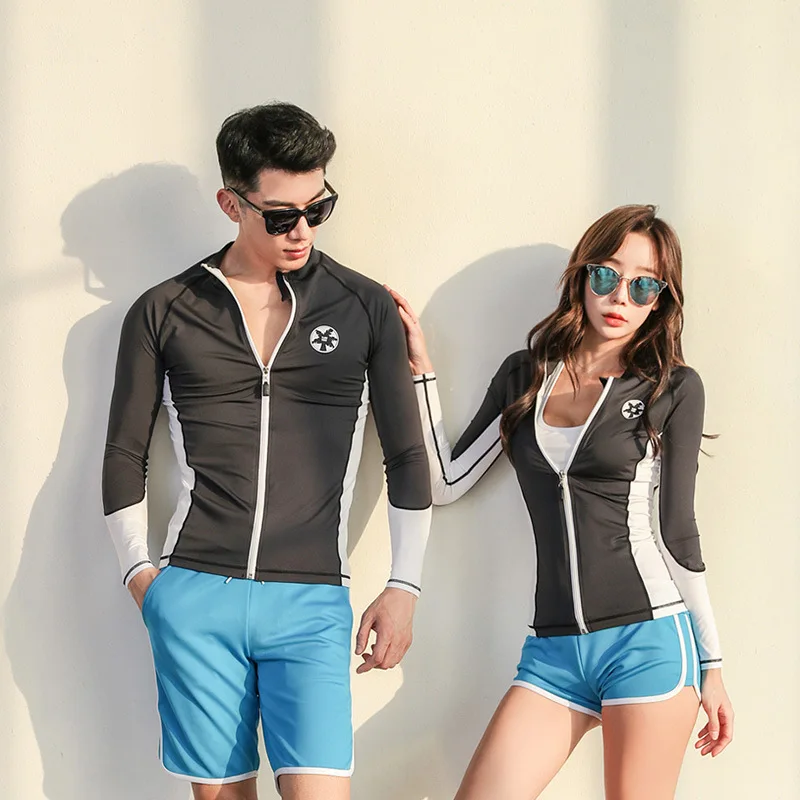 

Women 5pcs Rash Guards Swimsuit Long Sleeve Sport Suits Fitness Yoga Running Athletic Tracksuits (Coat T-Shirt Bra Pants Shorts)