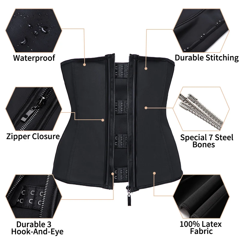 Женский латексный корсет для похудения утягивающий под грудь спортивный пояс на