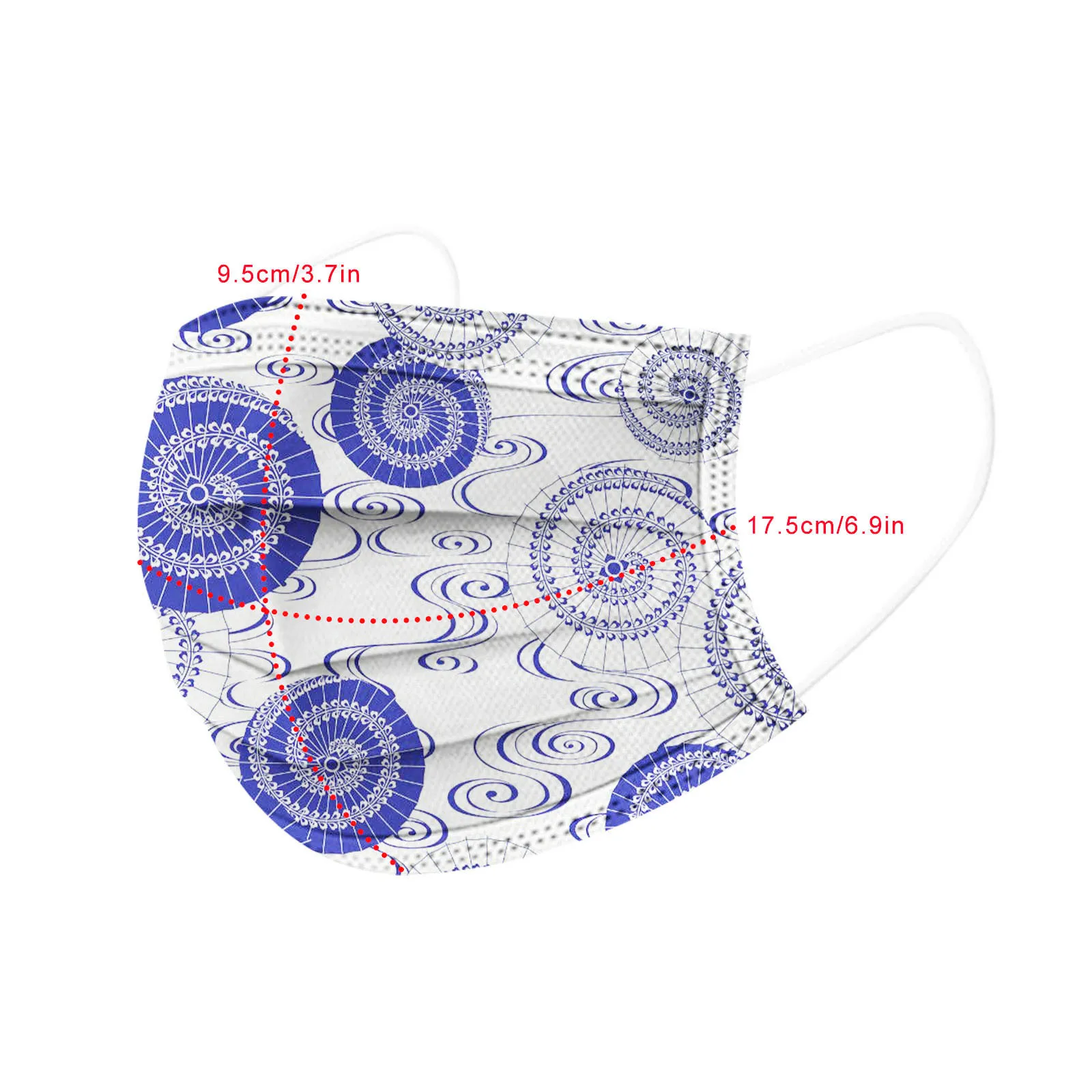 Маска одноразовая не разворачивающаяся для рта дышащая лица с петлями ушей