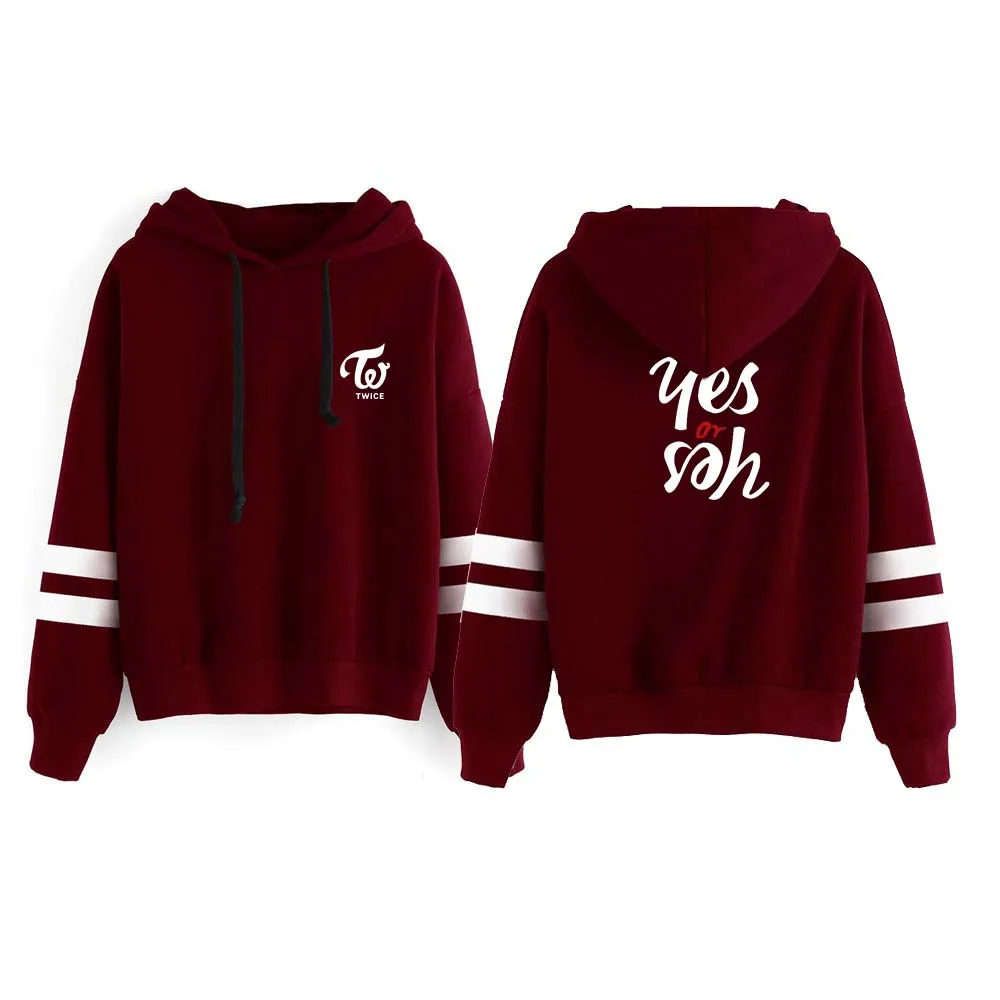 

New Kpop TWICE Return To The New Album Yes or Yes Sweatshirt Suit The Autumn Long Sleeve Hoody Hoodies Outerwears with Hat
