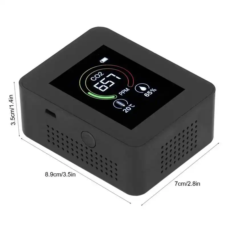 

Carbon Dioxide Detector Temperature Humidity Tester Portable Air Quality Monitor USB Charging New