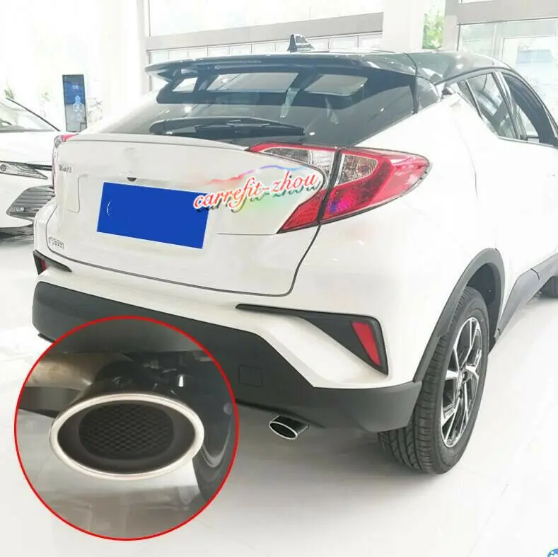 

Подходит для Toyota C-HR CHR 2016- 2020, Нержавеющая Задняя глушитель выхлопной трубы, наконечник, молдинговая крышка, отделка, автомобильные аксессуа...