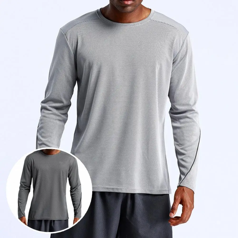 

Спортивная крутая быстросохнущая впитывающая пот Мужская футболка для фитнеса с длинным рукавом для спорта