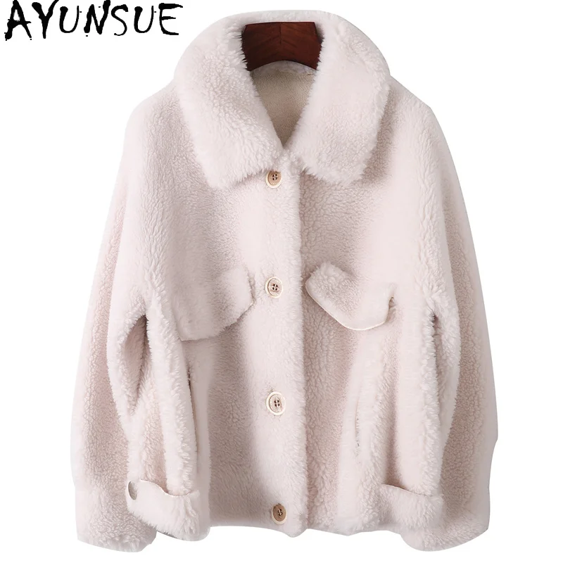 Casual Short Wool Coat Female Winter Korean Sheep Shearing Jacket Women's Clothing Casacos Femininos Inverno Gxy438