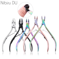 rainbow nail dead skin remover scissor cuticle nipper stainless steel clipper professional manicure pedicure care nail art tool