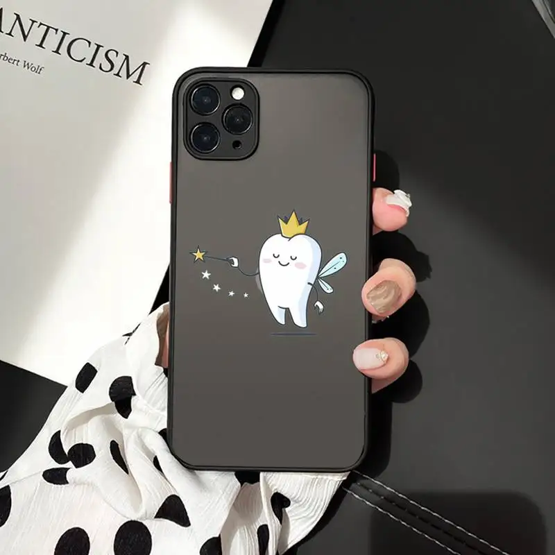 

Teeth health lovely Phone Case matte transparent For iphone 7 8 11 12 plus mini x xs xr pro max cover