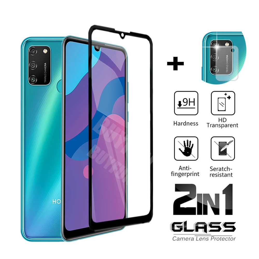 

2in1 Tempered Glass For Huawei Honor 8A 8A Prime 8A Pro Screen Protector on for Honor 8c 8s 8x Premium Protective Glass