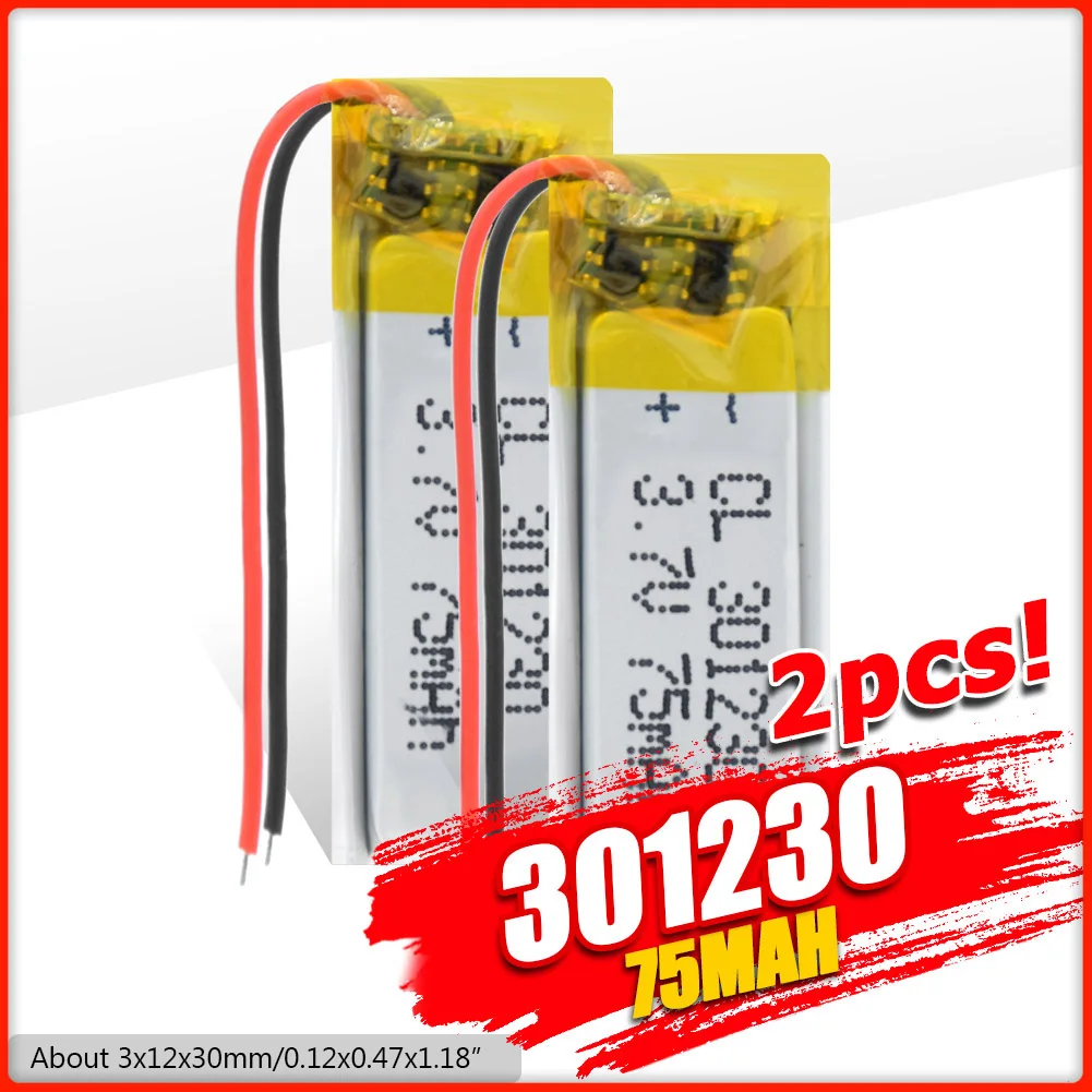 

YCDC 3.7V 301230 75mAh Li-Po Rechargeable Batteries For GPS PDA Camera PSP Toys Remote Lithium Polymer Battery Replacement