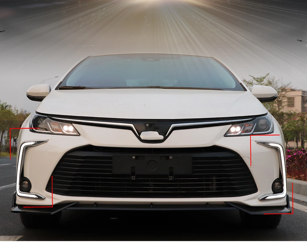 Автомобильный мигающий 2 шт. для Toyota Corolla желтое Сигнальное реле Водонепроницаемый Автомобильный светодиодный DRL лампа Светодиодный дневной ходовой светильник