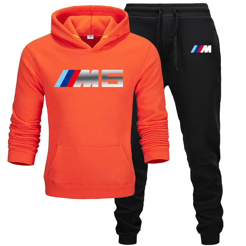 

New Men Hoodies Suit BMW M Tracksuit Sweatshirt Suit Fleece Hoodie+Sweat pants Jogging Homme Pullover 3XL Sporting Suit Male