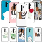 Чехол для телефона Xiaomi Redmi Note 8 8T 7 7A 9 9S 8A 4 5 Pro, черный чехол-бампер, мягкая задняя крышка, Модный чехол из ТПУ с милой белой пандой и медведем