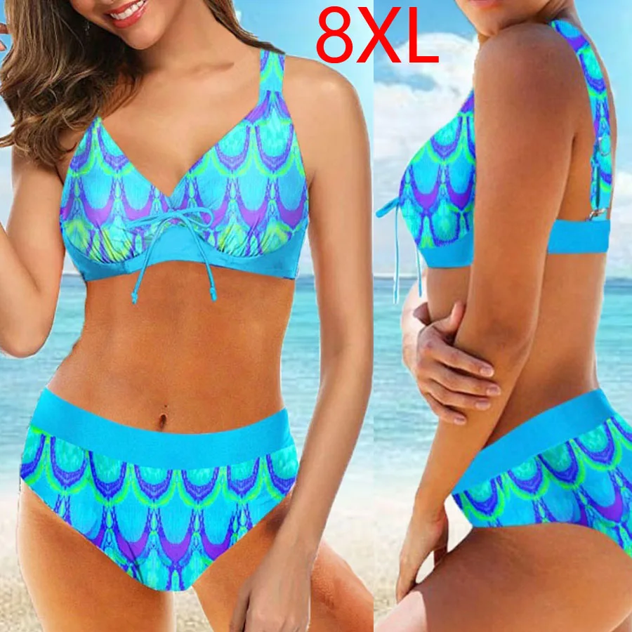 

2020 Sexy Bikini Set 8XL Swimsuit Women Push Up Swimwear Brazilian Bathing Suit Beachwear Swimming Suit For Women