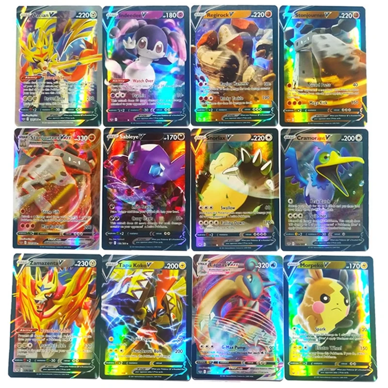 Карты Pokemon V Vmax блестящая золотая карточка английский меч щит бустер коробка