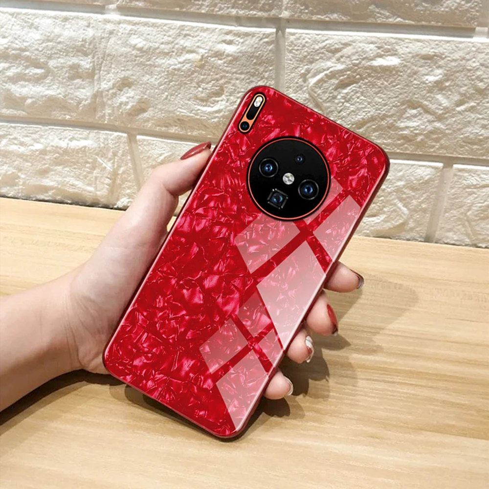 Чехол Eqvvol с закаленным стеклом для Huawei Mate 30 Pro P20 P30 чехол узором и полным покрытием